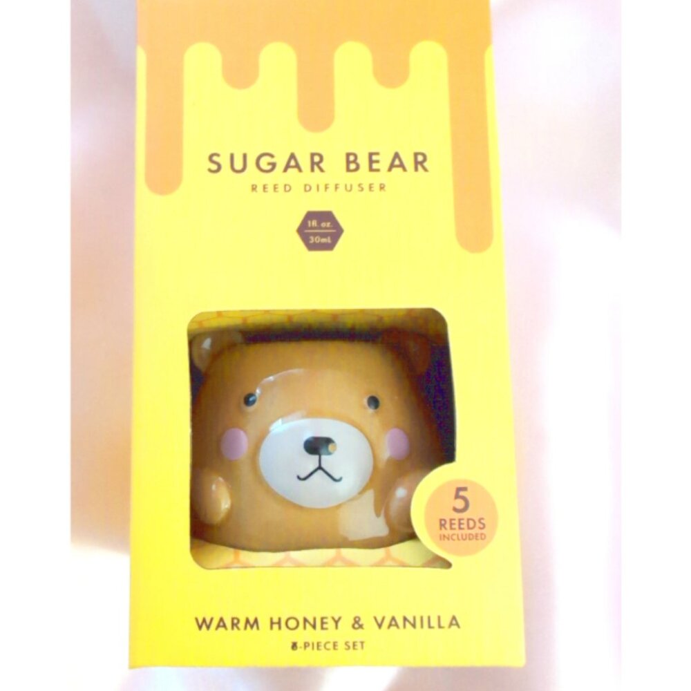 Sugar Bear Ceramic Reed Diffuser Honey Vanilla Scent Teddy Cute SEE PICS NWT